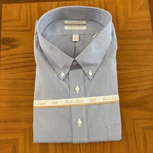 Roundtree & Yorke Navy Pinstripe Dress Shirt